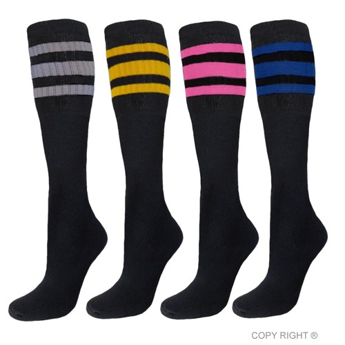 Black striped tube socks - 4,